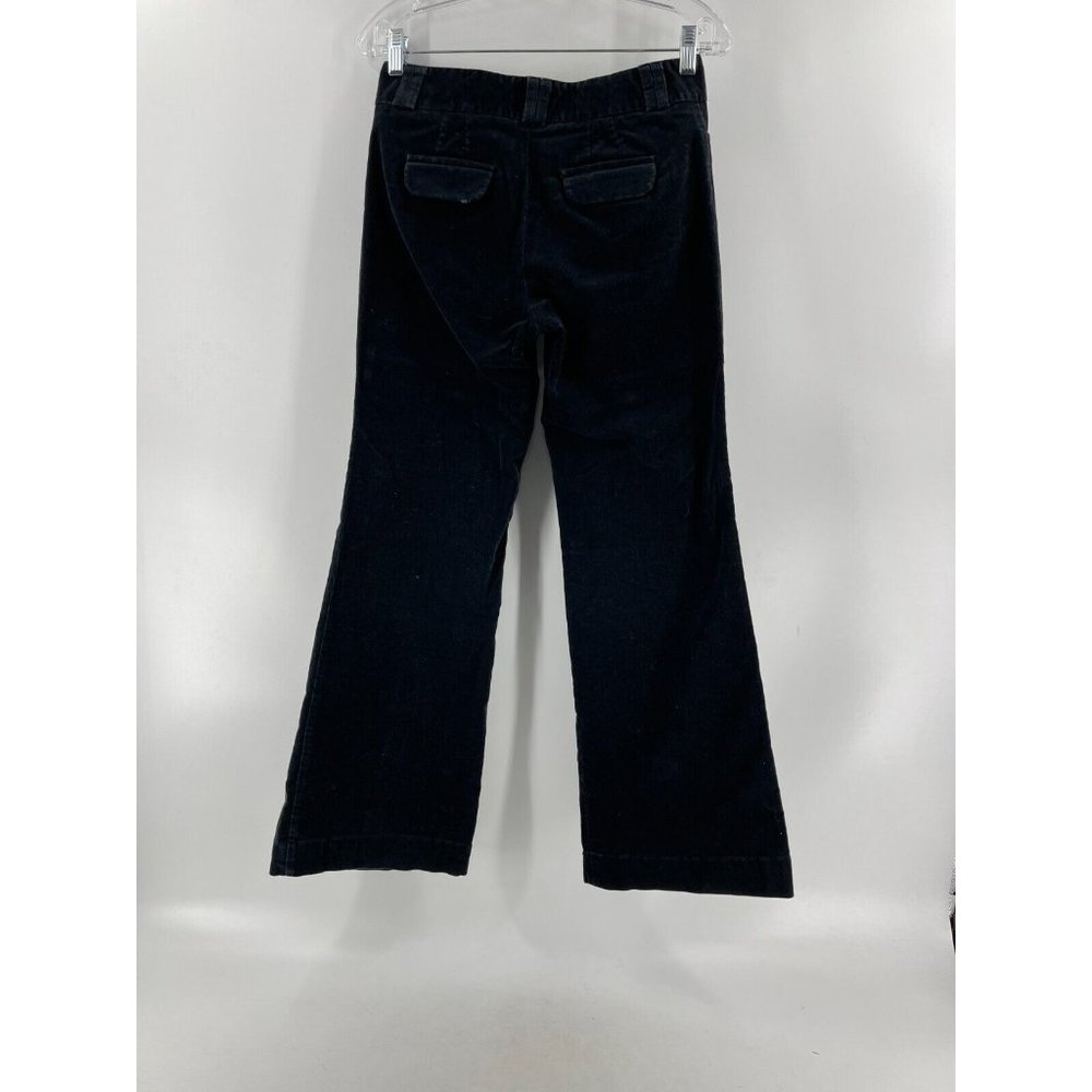 Banana Republic Women's Martin Fit Flared Black Velour Corduroy Pants Size 25 - Picture 3 of 14